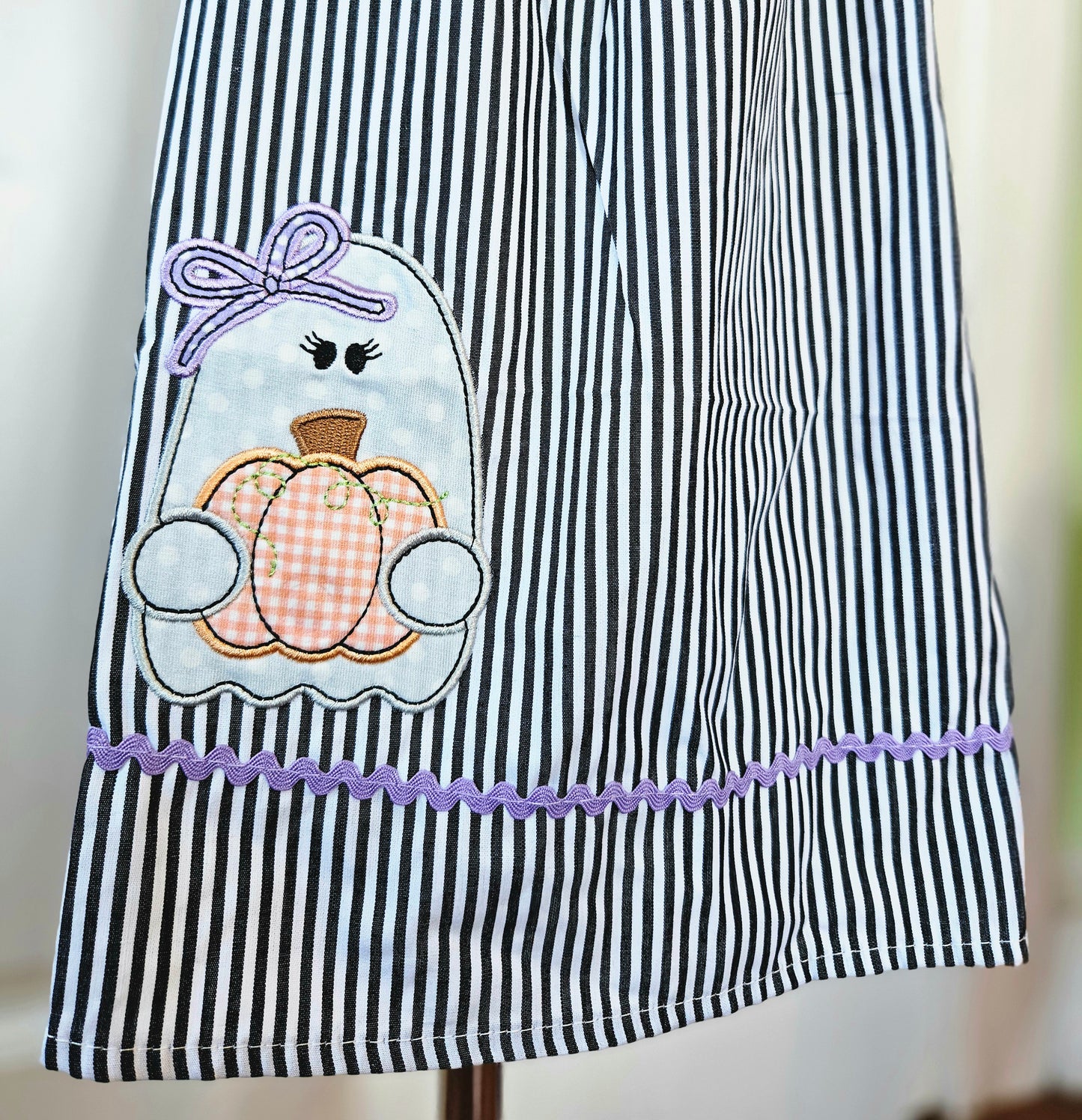 Ghost and Pumpkin Smocked Dress