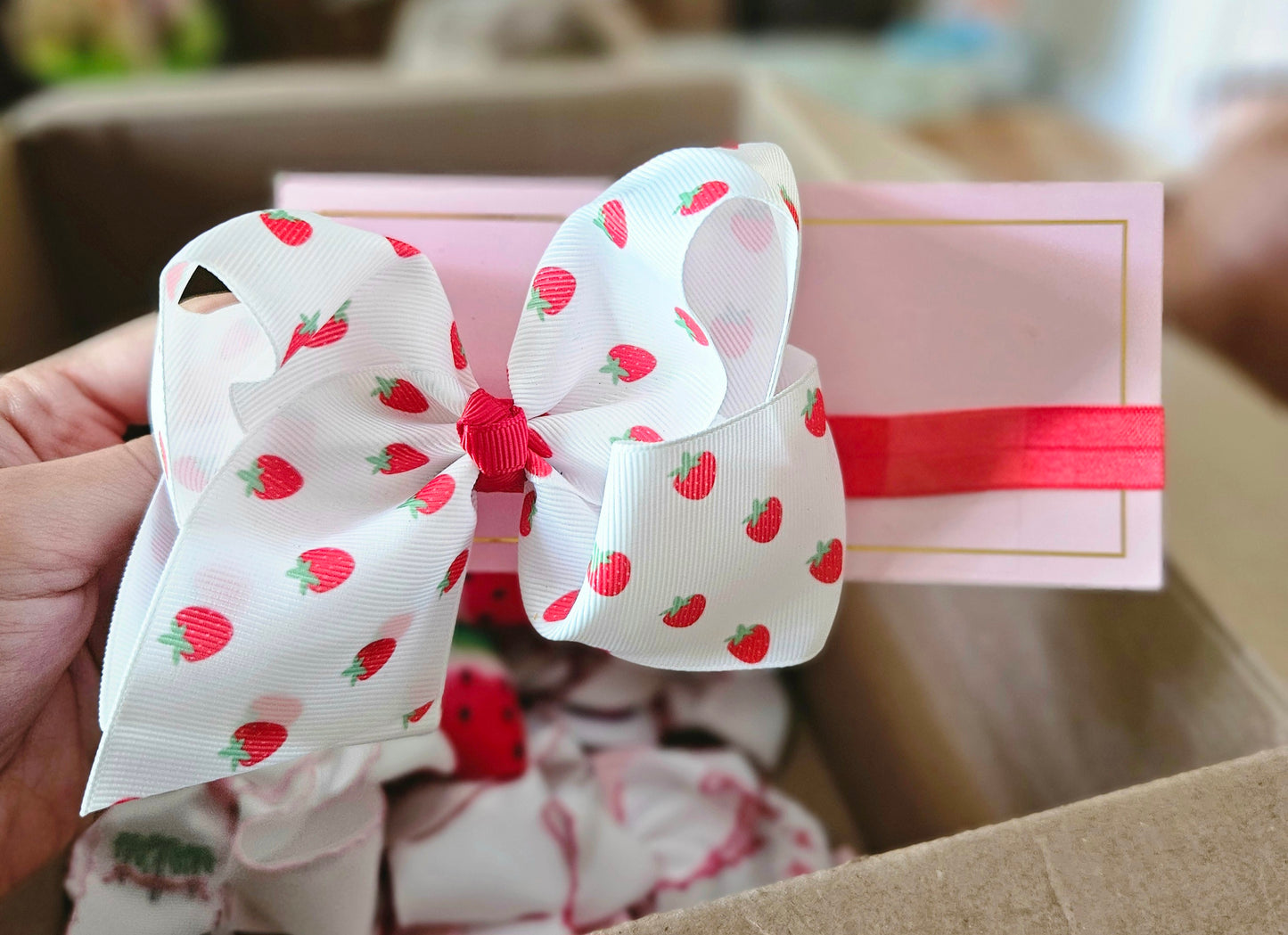 Strawberry Headband Bow