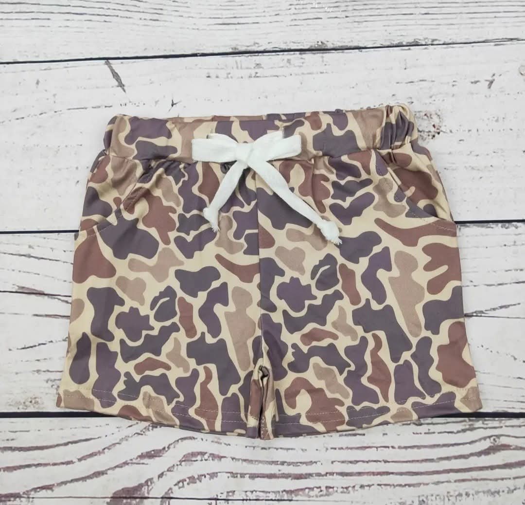 Brown Camo Boys Summer Shorts #448