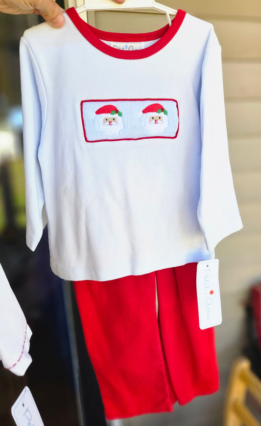 Santa Boys Smocked Set