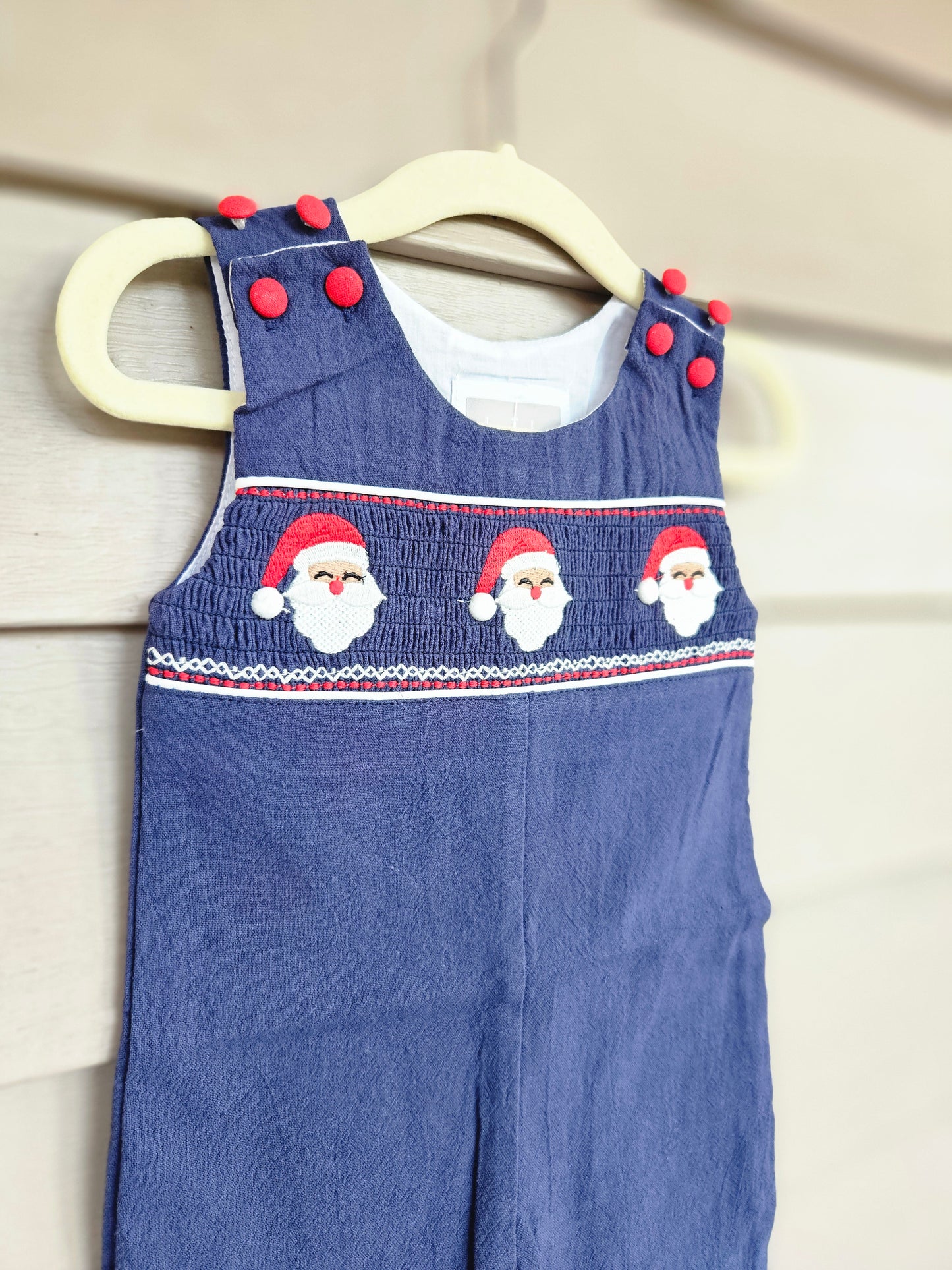 Navy Santa Smocked Jonjon