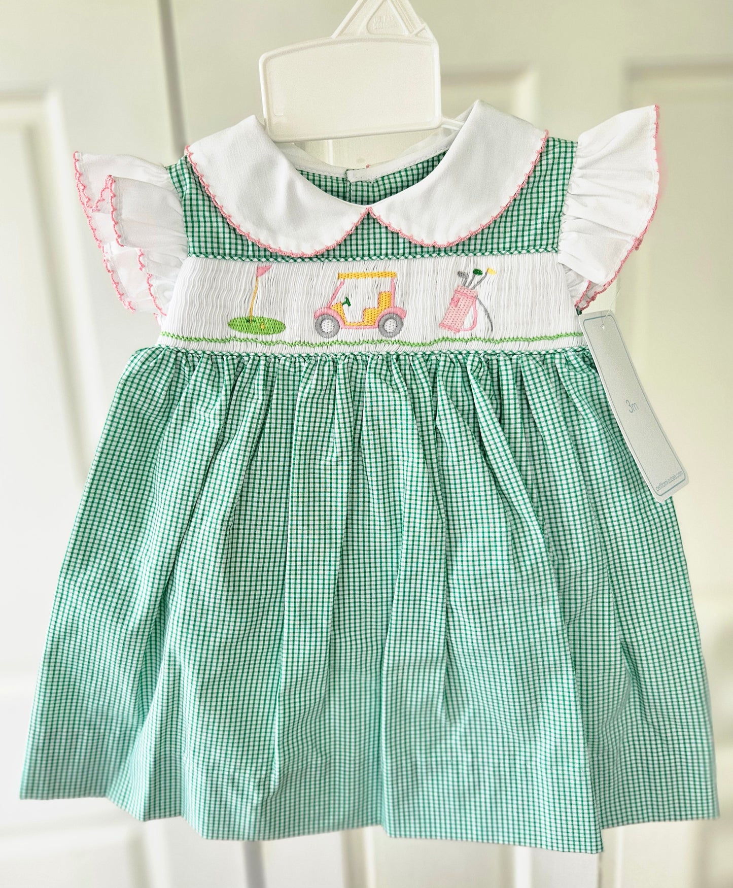 Girls Golf Smocked Ruffle Dress #491