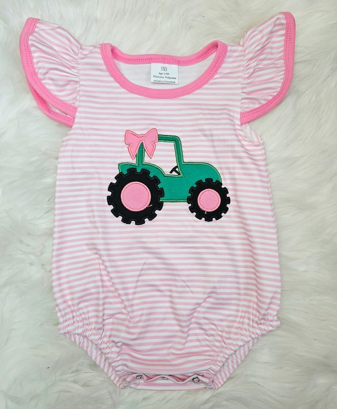Pink Tractor Girls Bubble