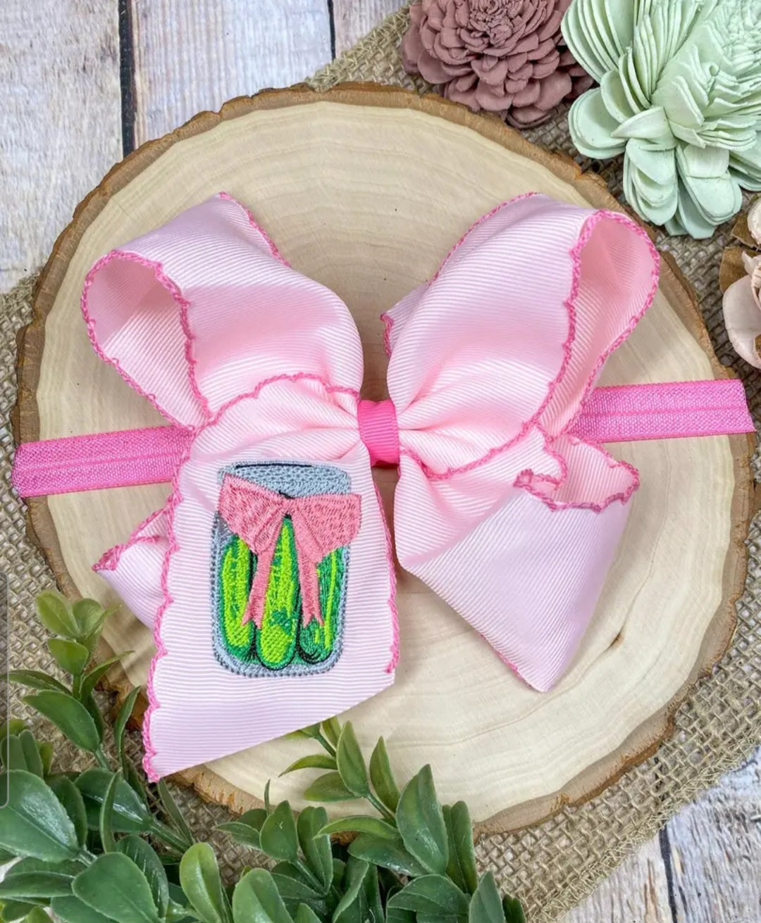 Pickle Jar Headband Bow