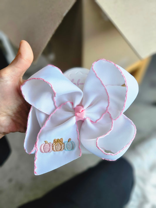Three Pumpkin Clip Bow