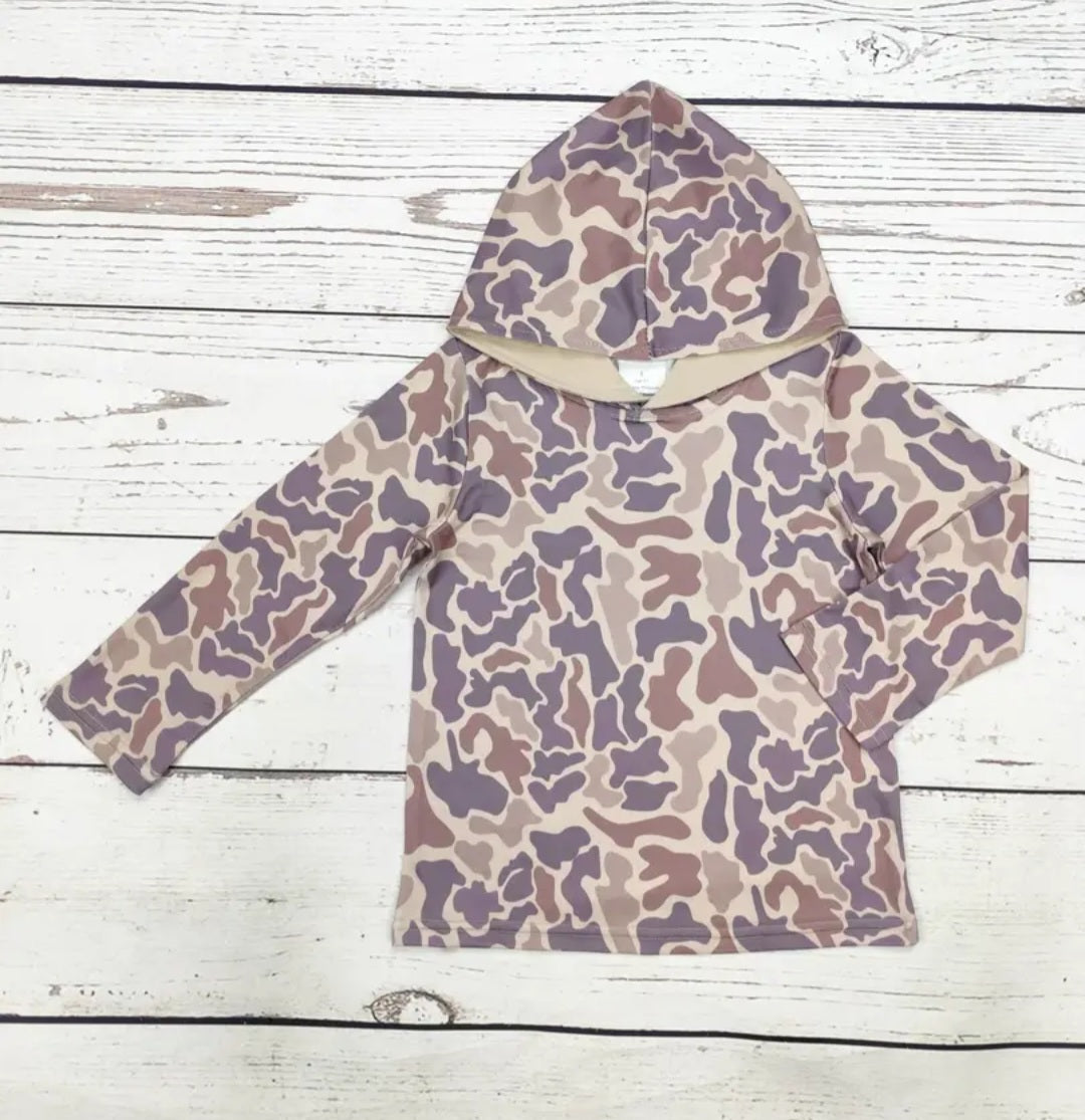 Boy's Light Brown Camo Hoodie #592
