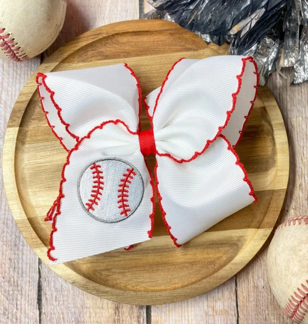 Baseball Season Clip Bow