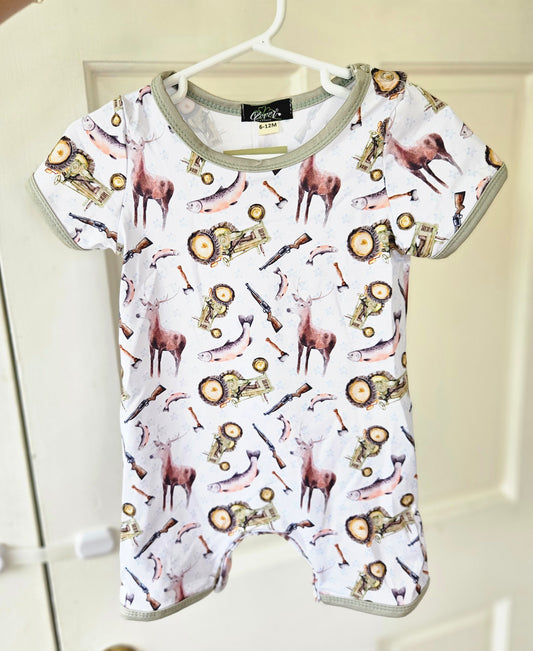 Country Boy Themed Boys Romper #528