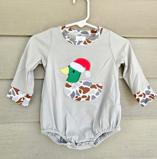 Camo Santa Duck Bubble Romper