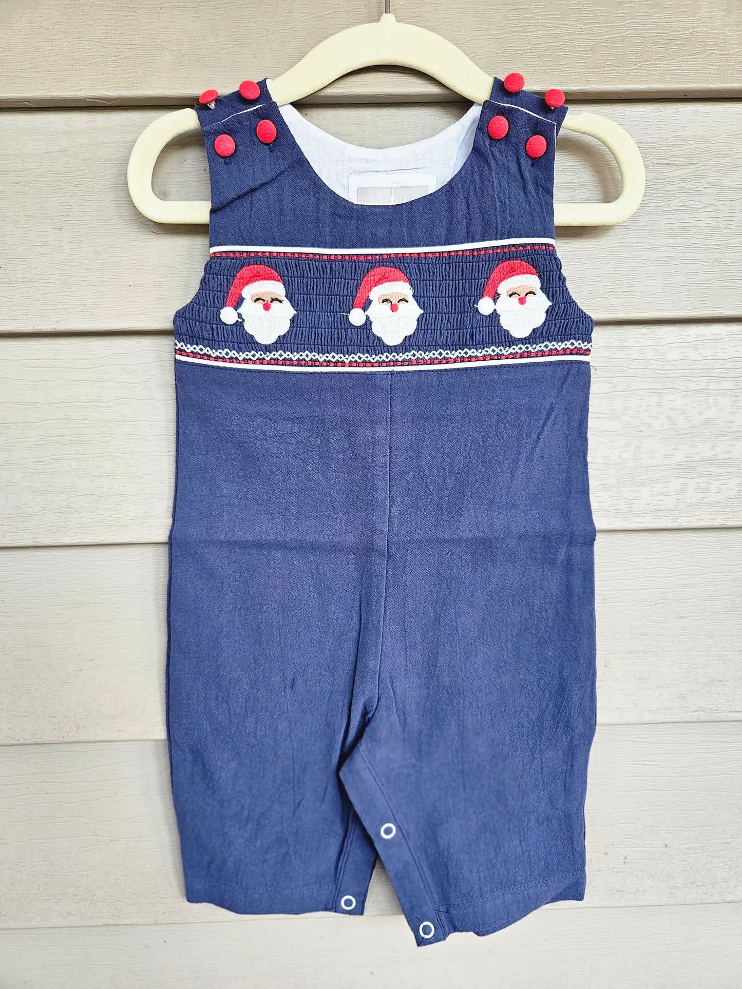 Navy Santa Smocked Jonjon