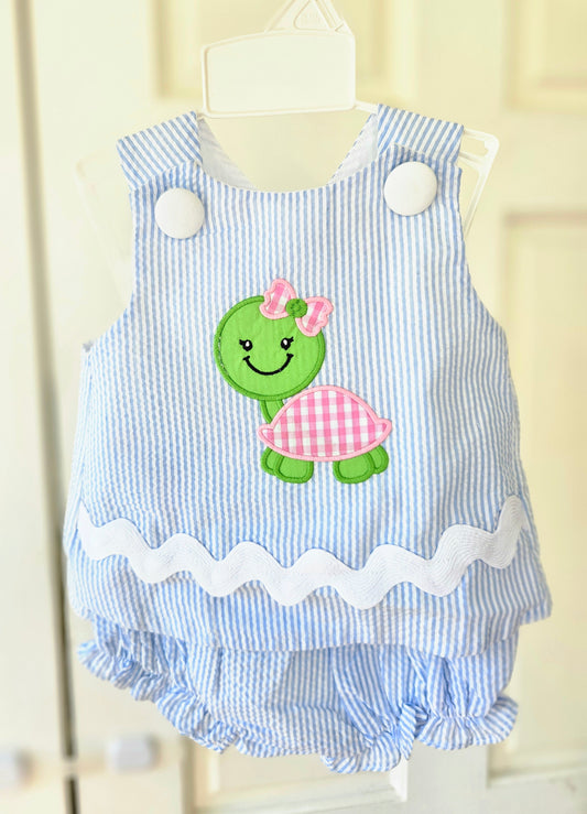 Sea Turtle Girls Cross Back Diaper Set #504