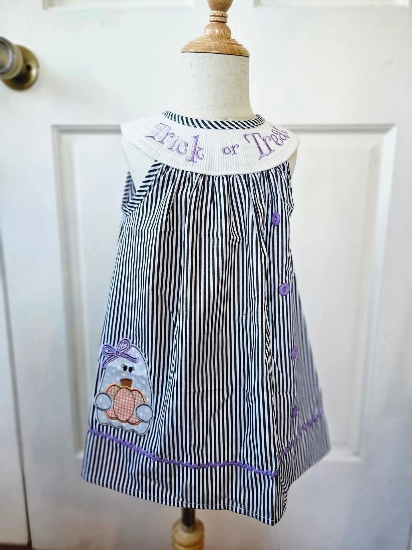 Smocked Halloween Girls "Trick or Treat" Dress