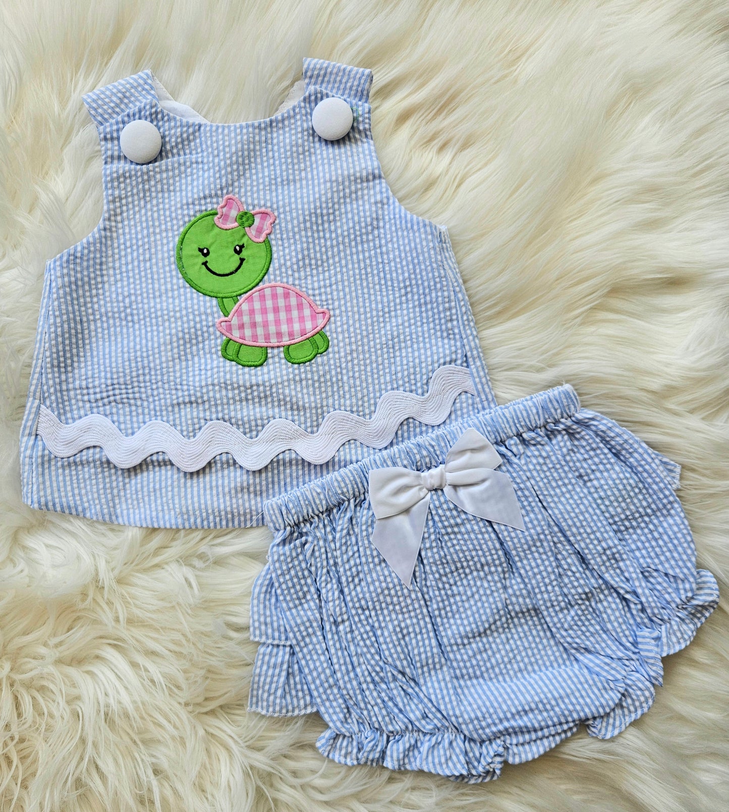 Sea Turtle Girls Cross Back Diaper Set #504