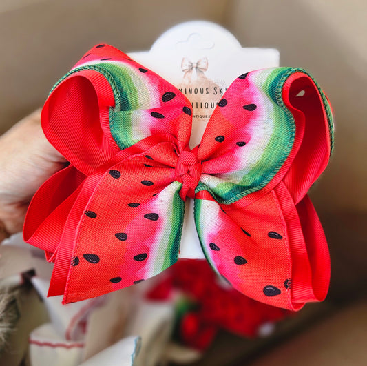 Watermelon Large Clip Bow