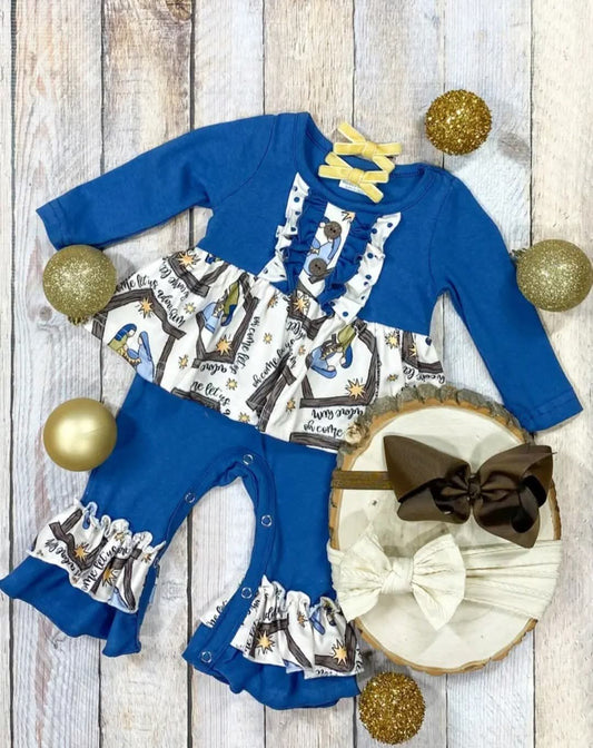 Nativity Girl's Ruffle Jumper
