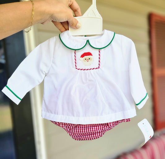 Baby Boys Vintage Style Santa Diaper Set