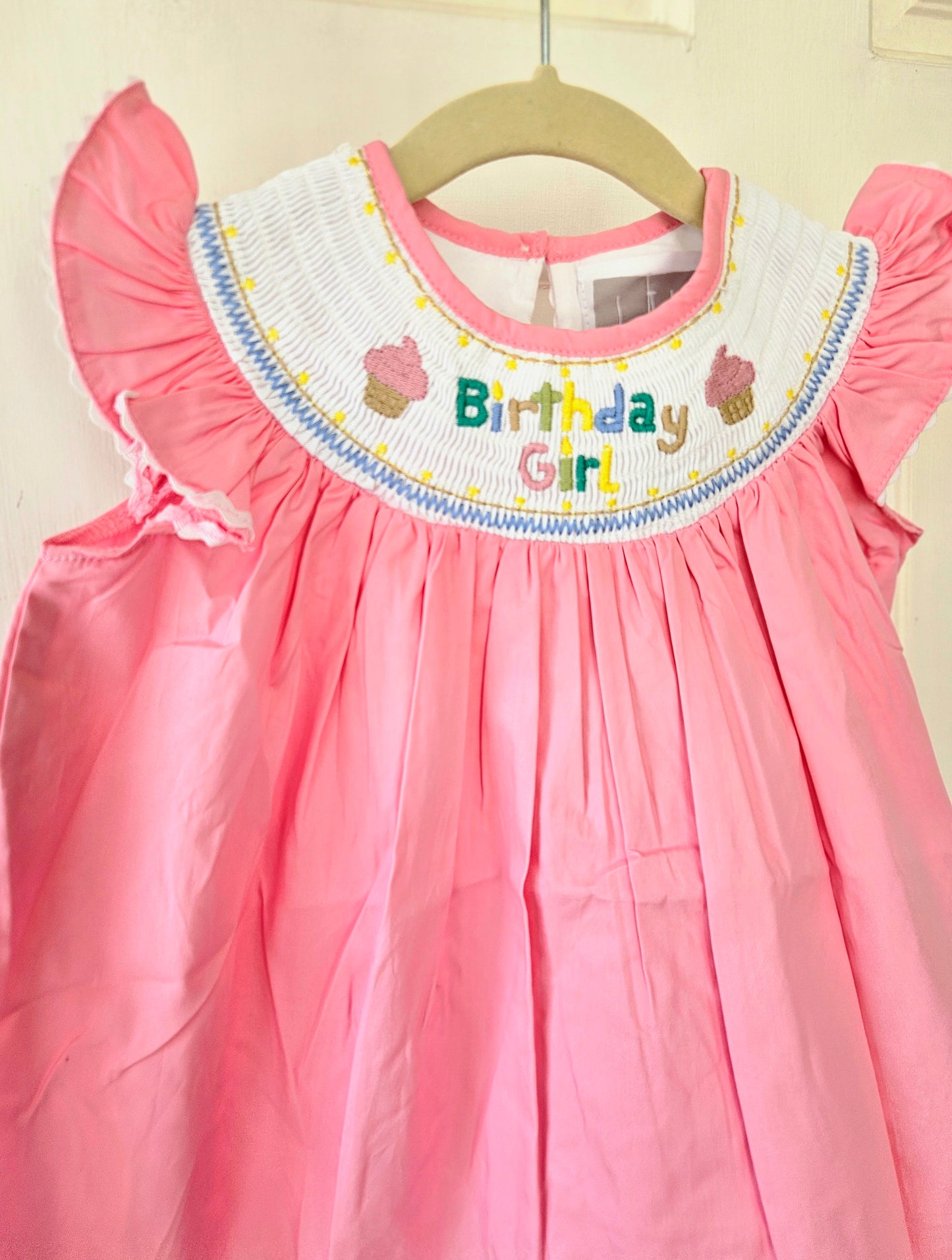 Birthday Girl Bubblegum Smocked Dress #505