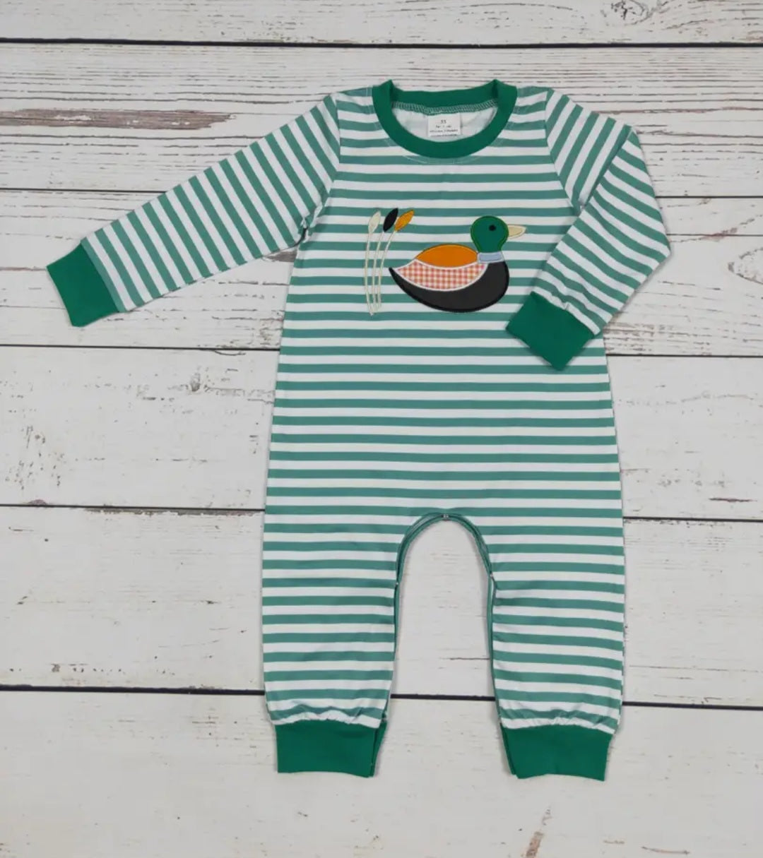 Green Duck Stripe Boys Jumper #593