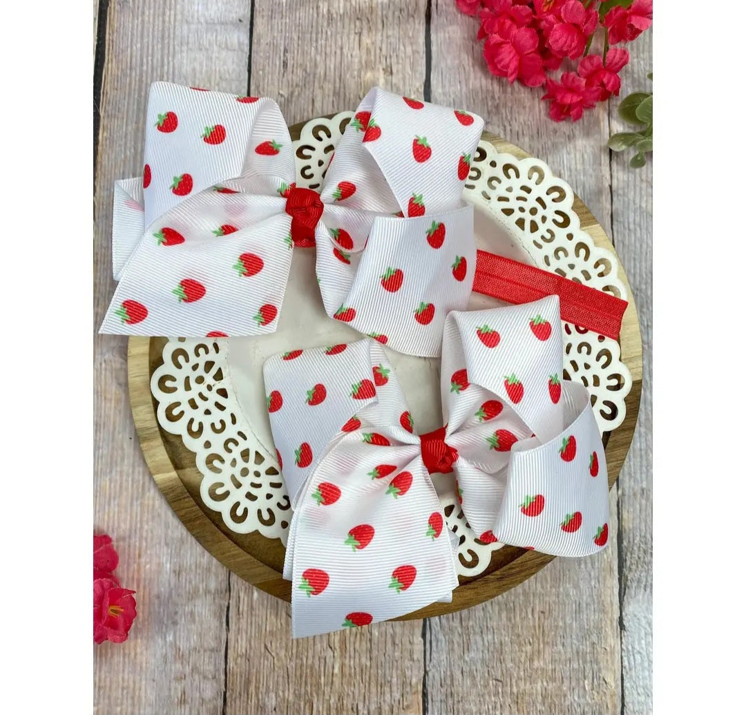Strawberry Clip Bow