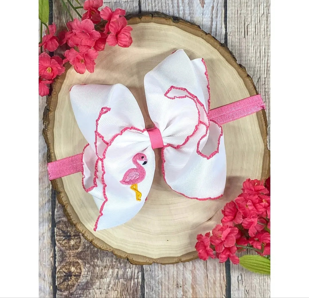 Flamingo Headband Bow