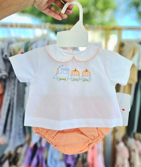 Pumpkin Train Boys Diaper Set