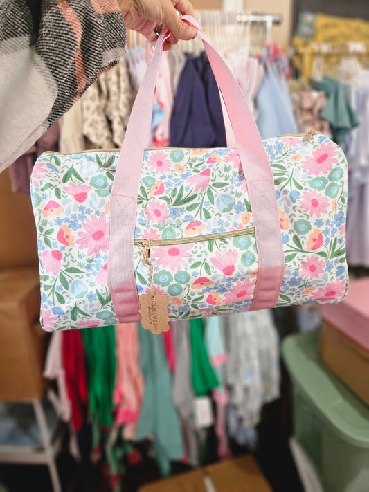 Floral Ruffle Duffle Bag