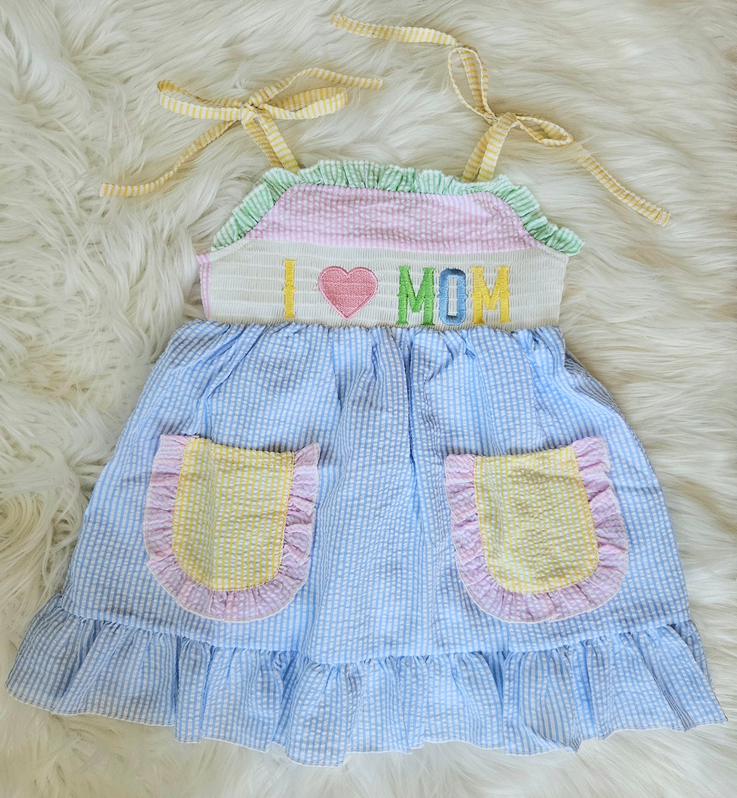 I Heart Mom Smocked Tank Dress #483
