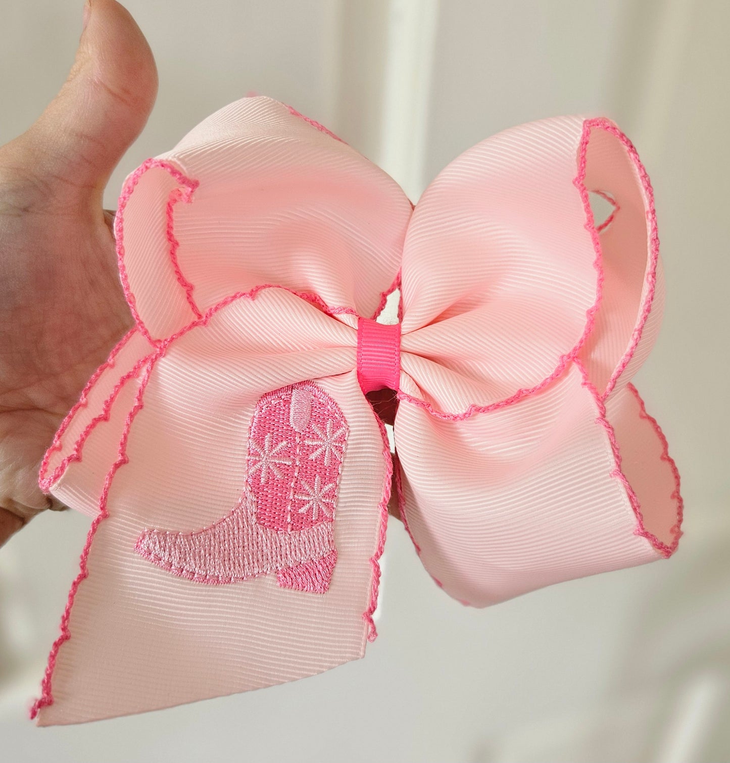 Pink Cowgirl Boot Clip Bow