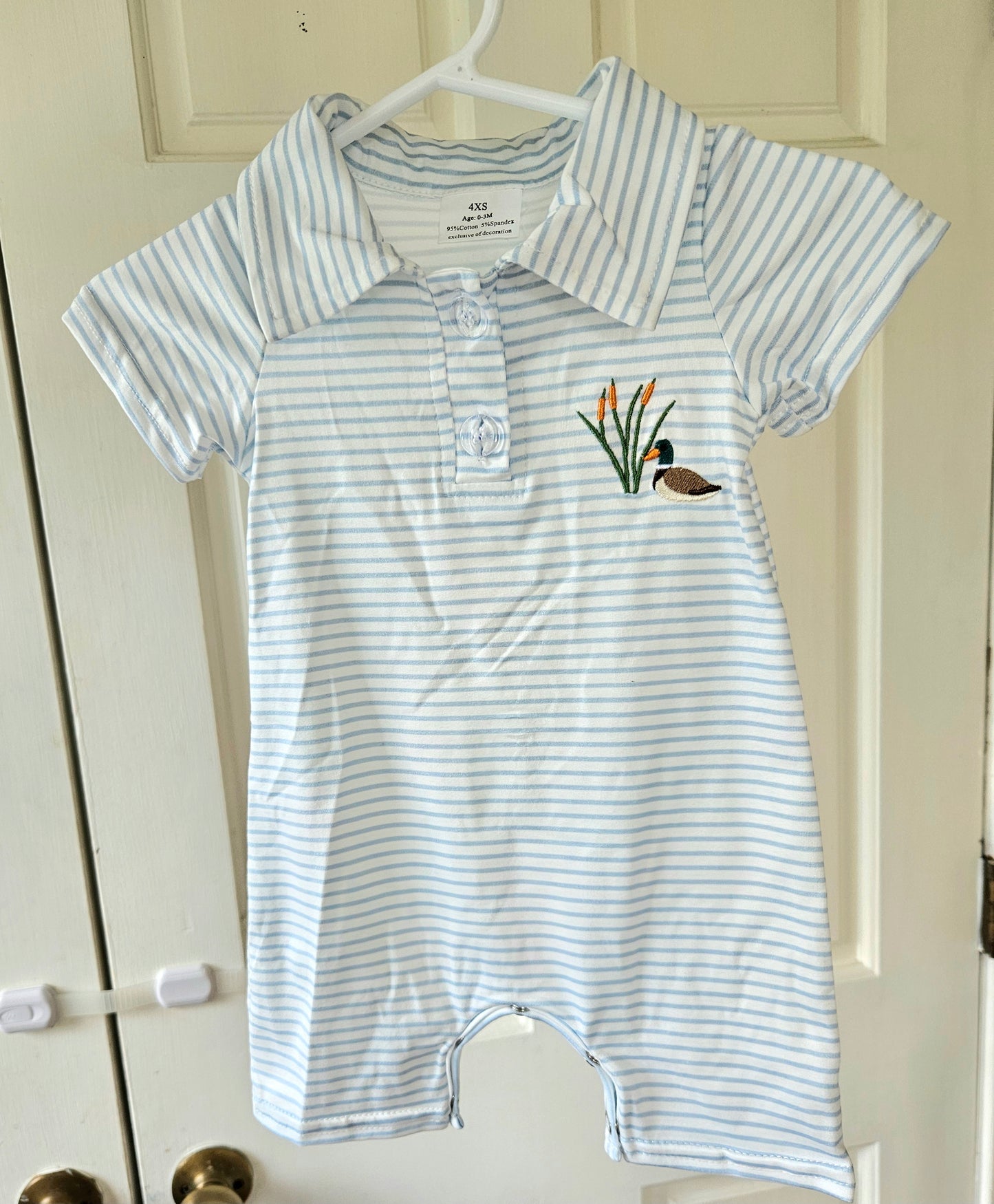 Boys Pocket Design Duck Romper #552