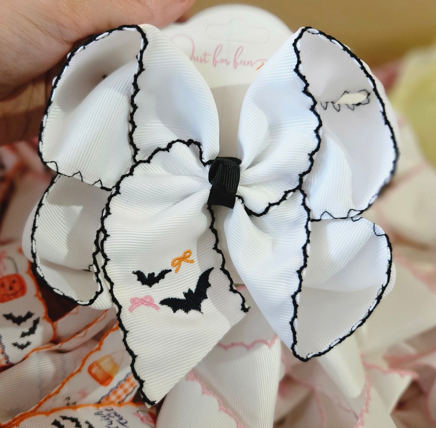 Bats and Bows Clip Hairbow