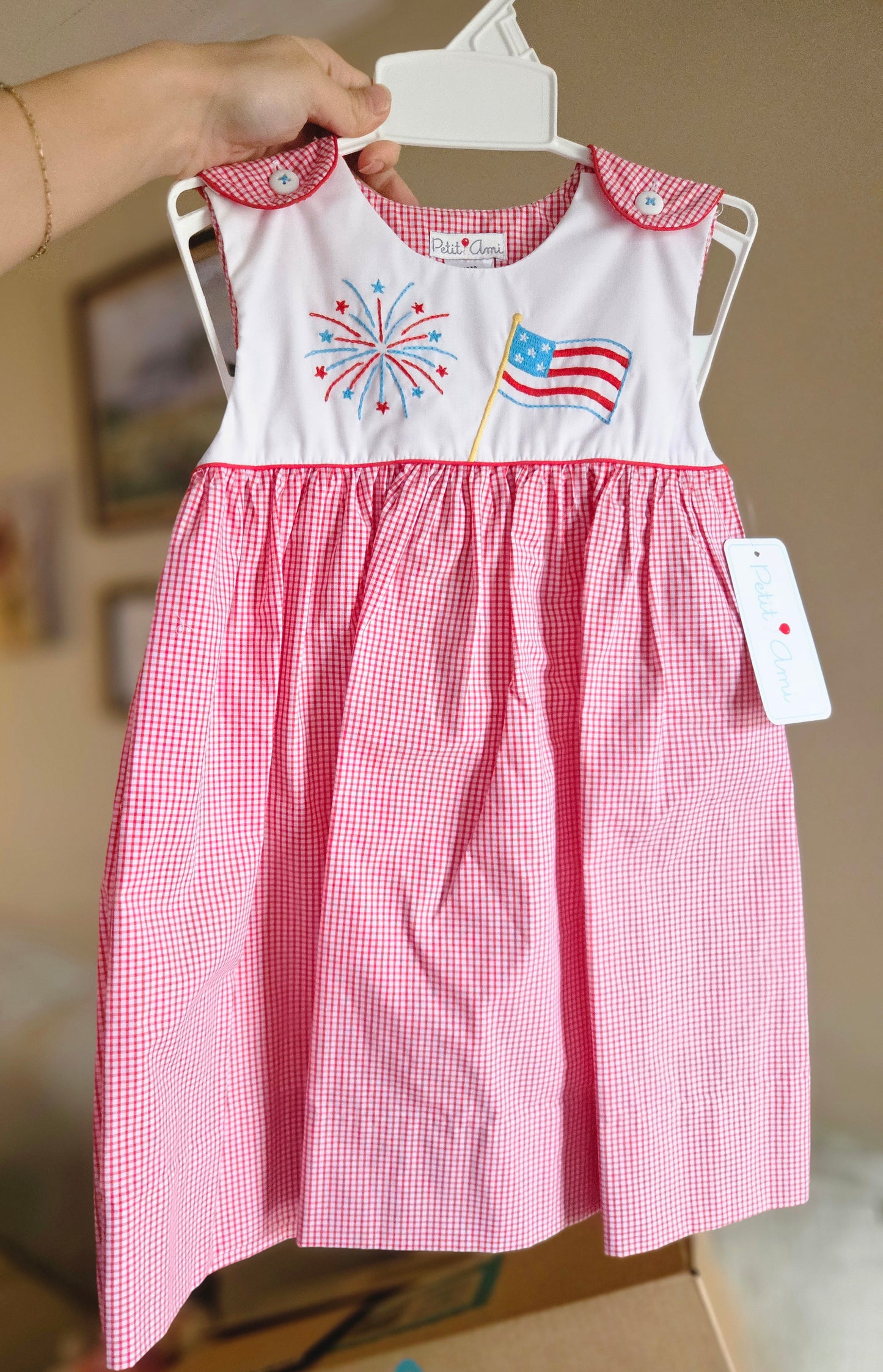 Girls Patriotic Embroidered Summer Dress #469