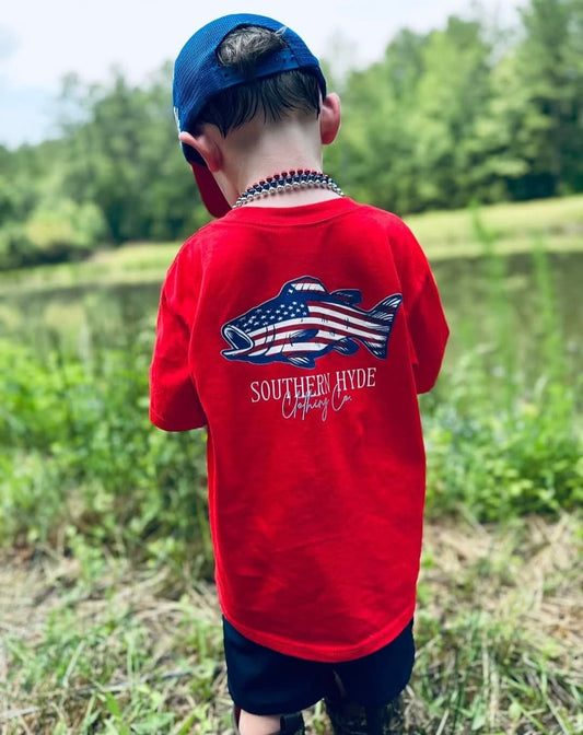 Southern Hyde Boy Patriotic Fish Tee